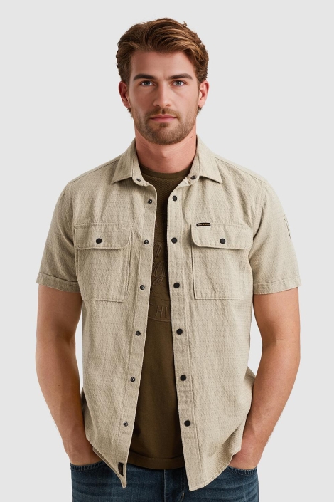 PME legend short sleeve shirt linen dobby